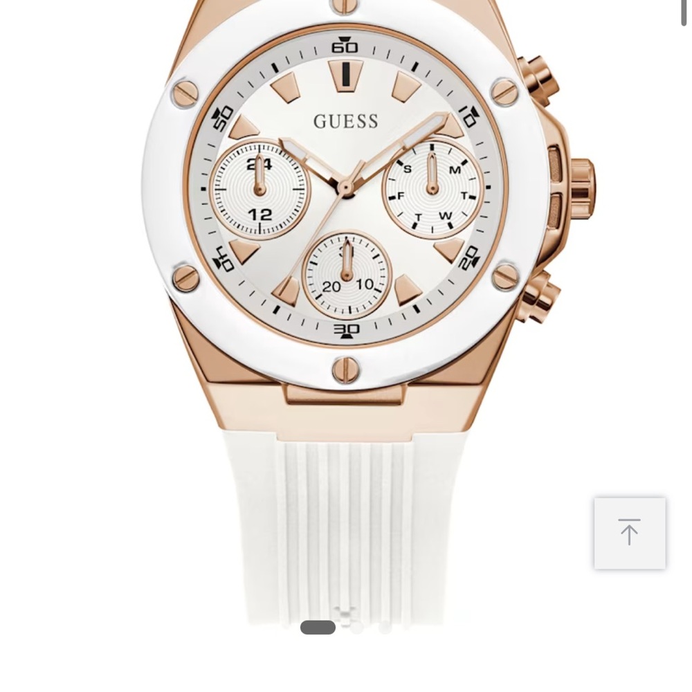 GUESS Rose Gold-Tone And White Multifunction Watch